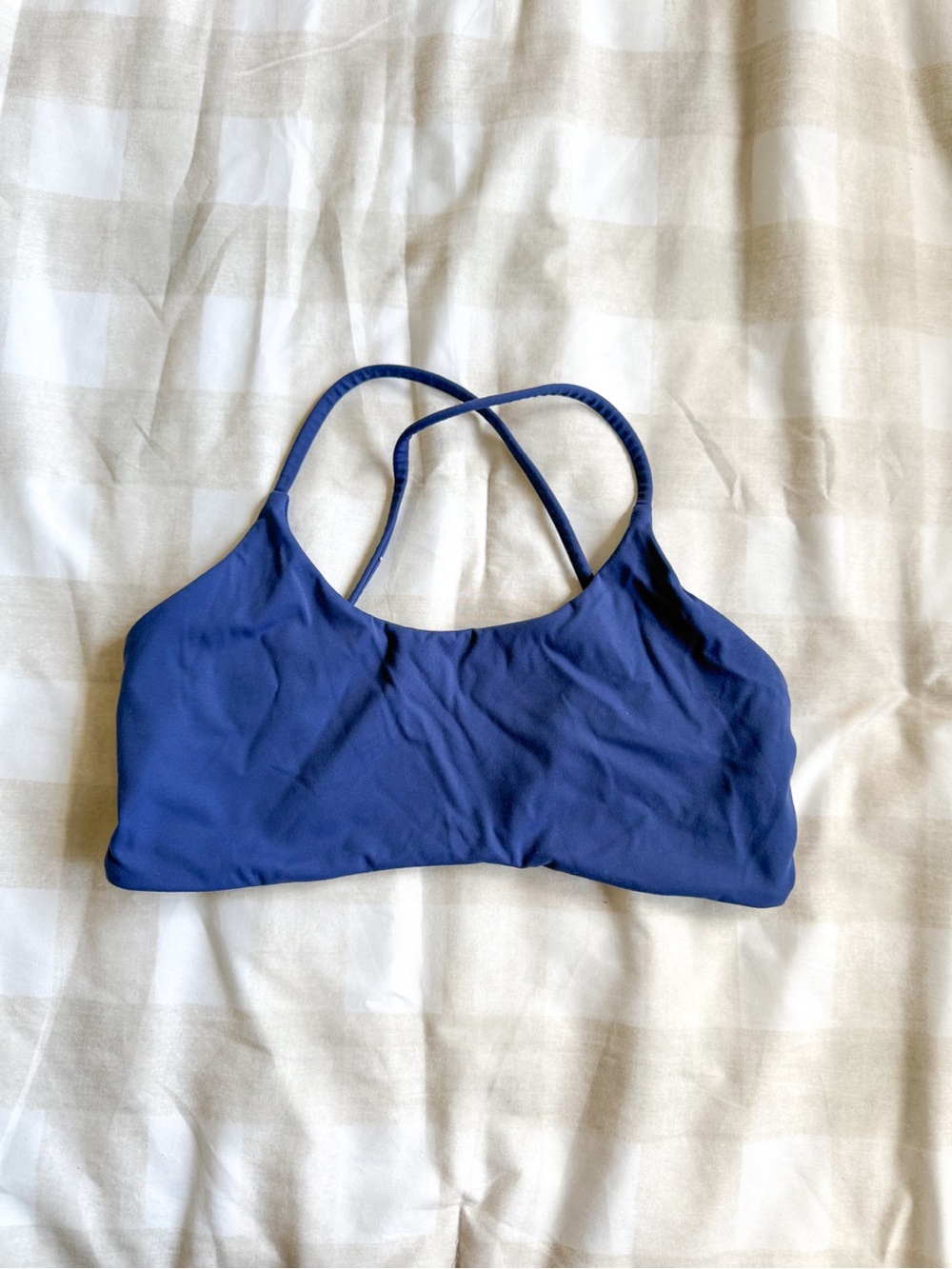 Women's Navy Blue Sport Bra - Strappy Back